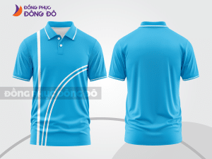 Mẫu thiết kế áo polo basic đồng phục doanh nghiệp đẹp màu xanh da trời ctpb1354