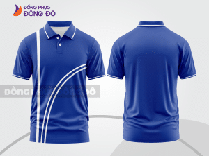 Mẫu thiết kế áo polo basic đồng phục doanh nghiệp đẹp màu xanh biển ctpb1355