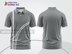 Mẫu thiết kế áo polo basic đồng phục doanh nghiệp đẹp màu ghi xám ctpb1367
