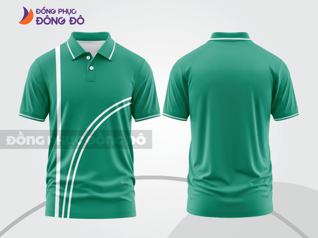 Áo polo đồng phục xanh ngọc phối trắng ctpb1368