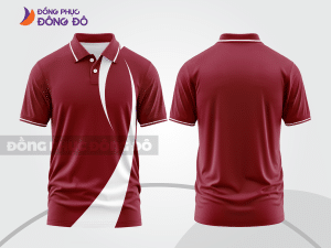 Mẫu thiết kế áo polo basic đồng phục doanh nghiệp đẹp màu đỏ đô ctpb1382