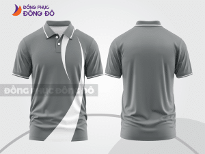 Mẫu thiết kế áo polo basic đồng phục doanh nghiệp đẹp màu ghi xám ctpb1386