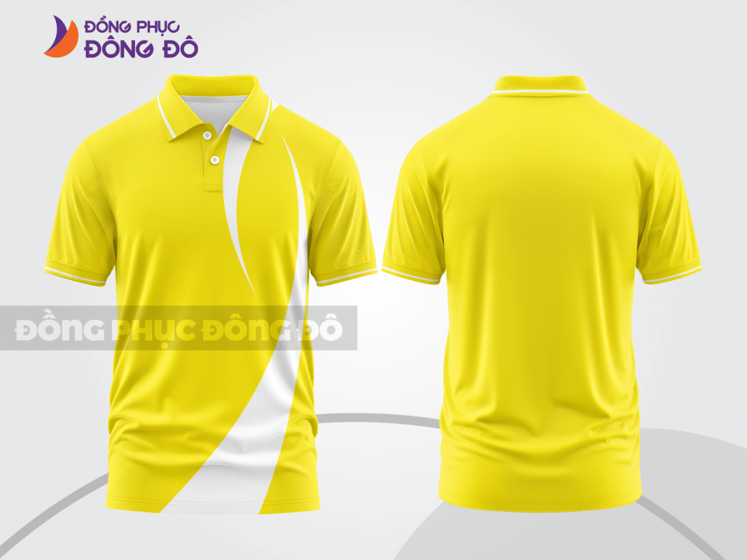 Áo polo đồng phục doanh nghiệp màu vàng phối trắng ctpb1389