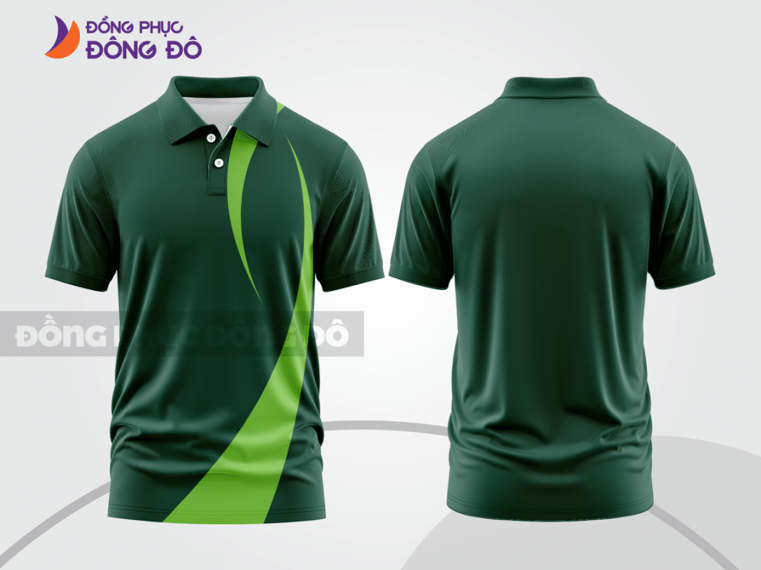 Áo polo đồng phục doanh nghiệp màu xanh két phối xanh chuối CTPB1390