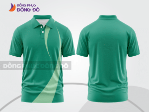 Mẫu thiết kế áo polo basic đồng phục doanh nghiệp đẹp màu xanh ngọc ctpb1394