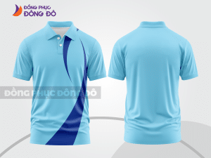 Mẫu thiết kế áo polo basic đồng phục doanh nghiệp đẹp màu xanh da trời ctpb1400