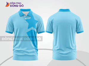 Mẫu thiết kế áo polo basic đồng phục doanh nghiệp đẹp màu xanh da trời ctpb1403