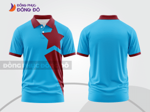Mẫu thiết kế áo polo basic đồng phục doanh nghiệp đẹp màu da trời ctpb1411