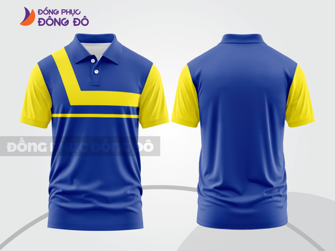 Áo polo đồng phục doanh nghiệp xanh dương phối vàng ctpb1424