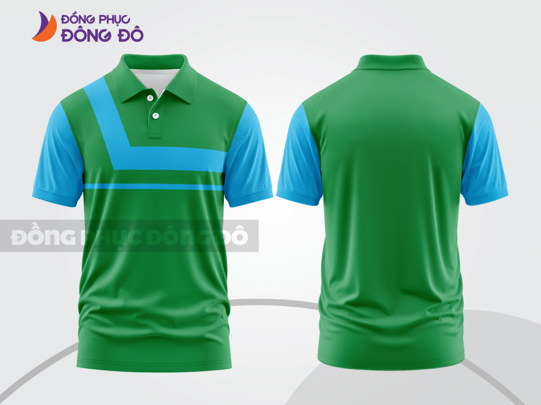 Áo polo đồng phục doanh nghiệp xanh lá phối xanh dương ctpb1427