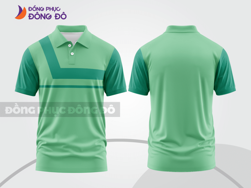 Áo polo đồng phục doanh nghiệp màu xanh ngọc phối xanh đậm ctpb1438