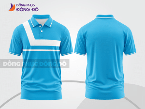 Mẫu thiết kế áo polo basic đồng phục doanh nghiệp đẹp màu xanh da trời ctpb1442