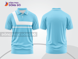 Mẫu thiết kế áo polo basic đồng phục doanh nghiệp đẹp màu xanh da trời ctpb1458