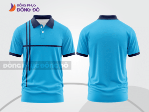 Mẫu thiết kế áo polo basic đồng phục doanh nghiệp đẹp màu xanh da trời ctpb1466
