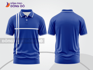 Mẫu thiết kế áo polo basic đồng phục doanh nghiệp đẹp màu xanh dương ctpb1486