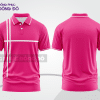 Áo polo đồng phục doanh nghiệp màu hồng đậm phối sọc trắng CTPB1491