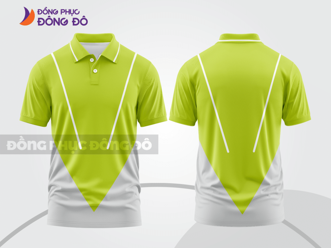Áo polo đồng phục doanh nghiệp xanh nõn chuối phối trắng ctpb1511