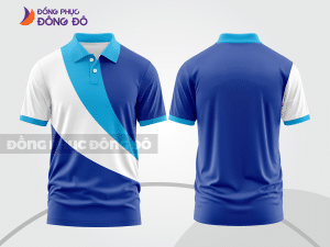 Mẫu thiết kế áo polo basic đồng phục doanh nghiệp đẹp màu xanh dương ctpb1564