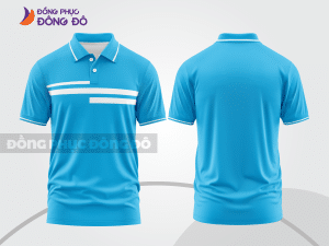 Mẫu thiết kế áo polo basic đồng phục doanh nghiệp đẹp màu xanh da trời ctpb1601