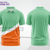 Mẫu thiết kế áo polo basic đồng phục doanh nghiệp đẹp màu xanh bạc hà phối cam ctpb2154