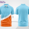 Mẫu thiết kế áo polo basic đồng phục doanh nghiệp đẹp màu xanh da trời phối cam ctpb2155