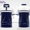 Mẫu thiết kế áo polo basic đồng phục doanh nghiệp đẹp màu xanh navy phối trắng ctpb2168