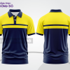 Mẫu thiết kế áo polo basic đồng phục doanh nghiệp đẹp màu xanh navy phối vàng ctpb2179