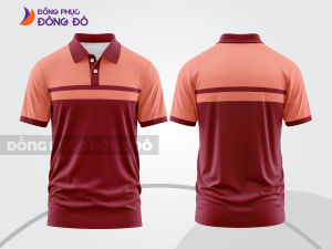 Mẫu thiết kế áo polo basic đồng phục doanh nghiệp đẹp màu đỏ đô phối cam nhạt ctpb2181