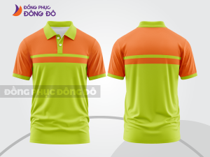 Mẫu thiết kế áo polo basic đồng phục doanh nghiệp đẹp màu xanh chuối phối cam ctpb2186