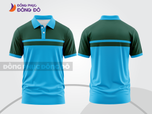 Mẫu thiết kế áo polo basic đồng phục doanh nghiệp đẹp màu xanh cyan phối xanh rêu ctpb2188