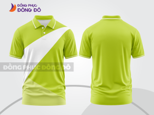Mẫu thiết kế áo polo basic đồng phục doanh nghiệp đẹp màu xanh chuối phối trắng ctpb2192