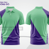 Mẫu thiết kế áo polo basic đồng phục doanh nghiệp đẹp màu xanh bạc hà phối tím ctpb2543