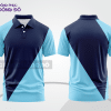 Mẫu thiết kế áo polo basic đồng phục doanh nghiệp đẹp màu xanh da trời phối xanh navy ctpb2544