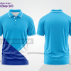 Mẫu thiết kế áo polo basic đồng phục doanh nghiệp đẹp màu xanh cyan phối xanh dương ctpb2545