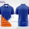 Mẫu thiết kế áo polo basic đồng phục doanh nghiệp đẹp màu xanh dương phối cam ctpb2547