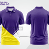 Mẫu thiết kế áo polo basic đồng phục doanh nghiệp đẹp màu tím phối vàng ctpb2552