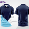 Mẫu thiết kế áo polo basic đồng phục doanh nghiệp đẹp màu xanh navy phối xanh cyan ctpb2553