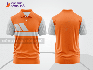 Mẫu thiết kế áo polo basic đồng phục doanh nghiệp đẹp màu cam phối trắng ctpb2934