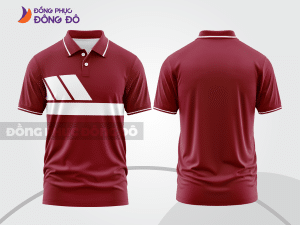 Mẫu thiết kế áo polo basic đồng phục doanh nghiệp đẹp màu đỏ đô phối trắng ctpb2963