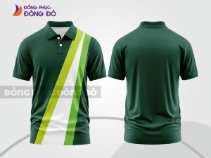 Mẫu thiết kế áo polo basic đồng phục doanh nghiệp đẹp màu xanh rêu phối xanh chuối ctpb3040