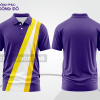 Mẫu thiết kế áo polo basic đồng phục doanh nghiệp đẹp màu tím phối vàng ctpb3045