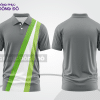 Mẫu thiết kế áo polo basic đồng phục doanh nghiệp đẹp màu xám phối xanh chuối ctpb3049