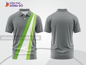 Mẫu thiết kế áo polo basic đồng phục doanh nghiệp đẹp màu xám phối xanh chuối ctpb3049