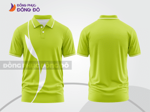 Mẫu thiết kế áo polo basic đồng phục doanh nghiệp đẹp màu xanh chuối phối trắng ctpb3058