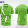Mẫu thiết kế áo polo basic đồng phục doanh nghiệp đẹp màu xanh lá non phối trắng ctpb3059
