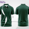 Mẫu thiết kế áo polo basic đồng phục doanh nghiệp đẹp màu xanh rêu phối trắng ctpb3061