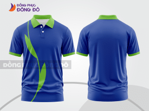 Mẫu thiết kế áo polo basic đồng phục doanh nghiệp đẹp màu xanh dương phối xanh chuối ctpb3078