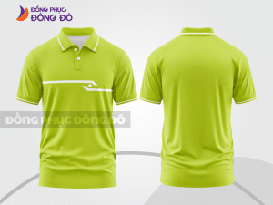 Mẫu thiết kế áo polo basic đồng phục doanh nghiệp đẹp màu xanh chuối phối trắng ctpb3100