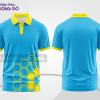 Mẫu thiết kế áo polo basic đồng phục doanh nghiệp đẹp màu xanh cyan phối vàng ctpb3142