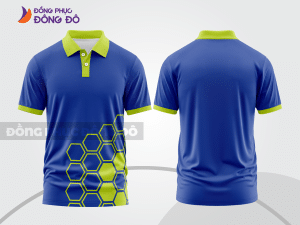 Mẫu thiết kế áo polo basic đồng phục doanh nghiệp đẹp màu xanh dương phối xanh chuối ctpb3143